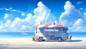 4K 海边便利巴士