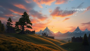唯美午后古堡夕阳