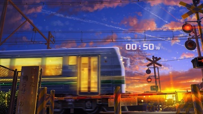 唯美日落火车轨道