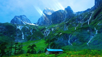 护眼青山绿林小屋