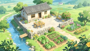 夏日乡村庭院