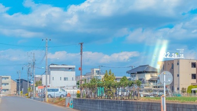 4k 治愈盛夏蓝天日式小镇