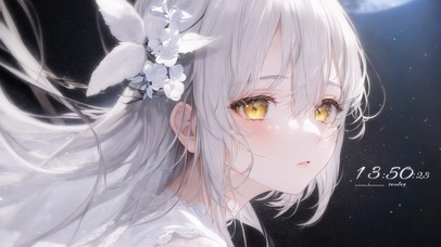 唯美星空发少女