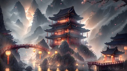 4K高清古风意境阁楼风景壁纸