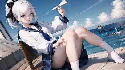 清纯海边JK少女