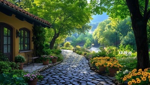 护眼山上房屋小道