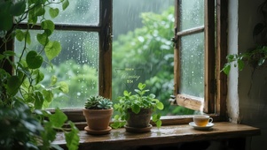 护眼治愈雨景