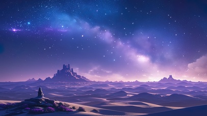 夜幕下的戈壁星空