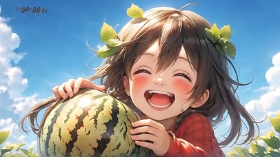 摘西瓜的女孩