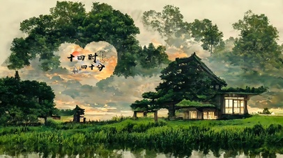 4K唯美治愈古风水墨田野村庄
