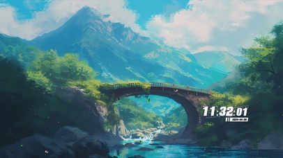 护眼蓝天白云树木景色