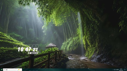 护眼竹林桌面主题