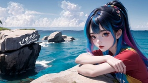 海边清纯少女