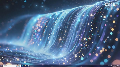 神秘蓝粒子星河瀑布