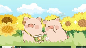 向日葵可爱猪