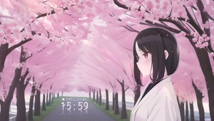 樱花小道少女