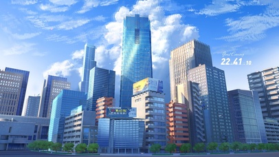 4k动漫风景城市大厦