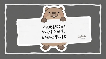 打工人卡皮巴拉情绪价值便利贴