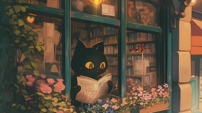 看报小猫（含真实时间）