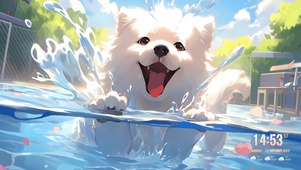 水中冲浪狗狗