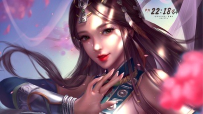 唯美桃花古风少女