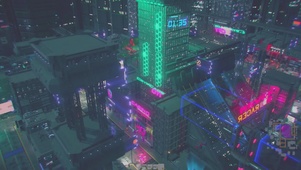 4K赛博朋克城市夜景