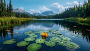 睡莲湖景