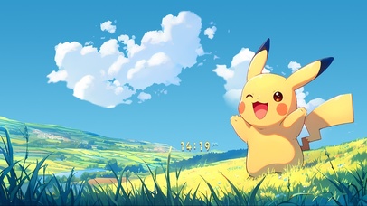 草地可爱皮卡丘