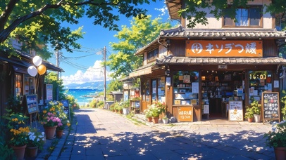 夏日温馨小镇