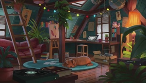 屋里的小狗