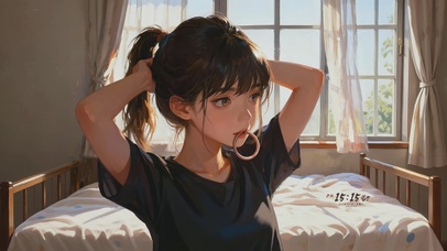 居家清纯甜美女孩