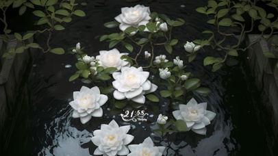 4K治愈池中莲花