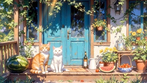 门前的猫咪