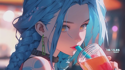 喝果汁的金克斯