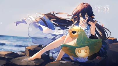 4K超清唯美海景少女