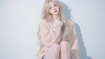 浅粉柔光里的温柔