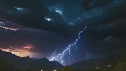 4K闪电雷电天气打雷