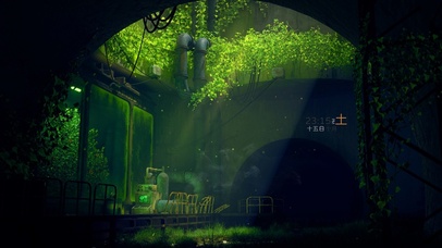 治愈护眼废弃的绿叶隧道