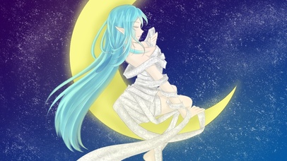 动漫星空月亮女孩