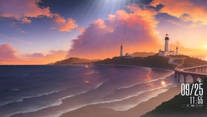 浪漫夕阳大海