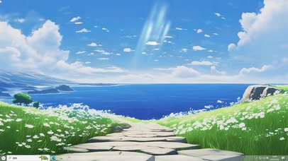 动漫AI治愈护眼插画-桌面主题