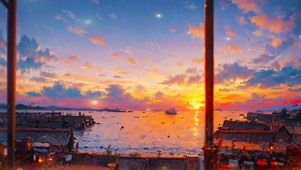 海边日落