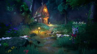 4k 治愈唯美夜晚森林小屋