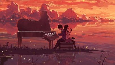 唯美景色下的演奏