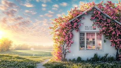 唯美治愈花藤小屋