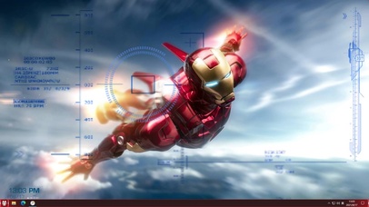 蓝色科幻网格 钢铁侠AI贾维斯