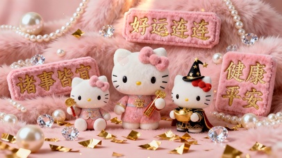 粉色毛绒Hello Kitty