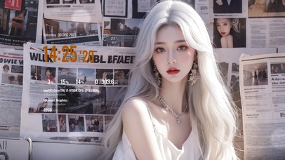 4k高清AI白发美女