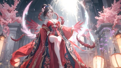 4k-红衣美人画卷（音乐）