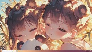 可爱女孩与萌宠桌面主题